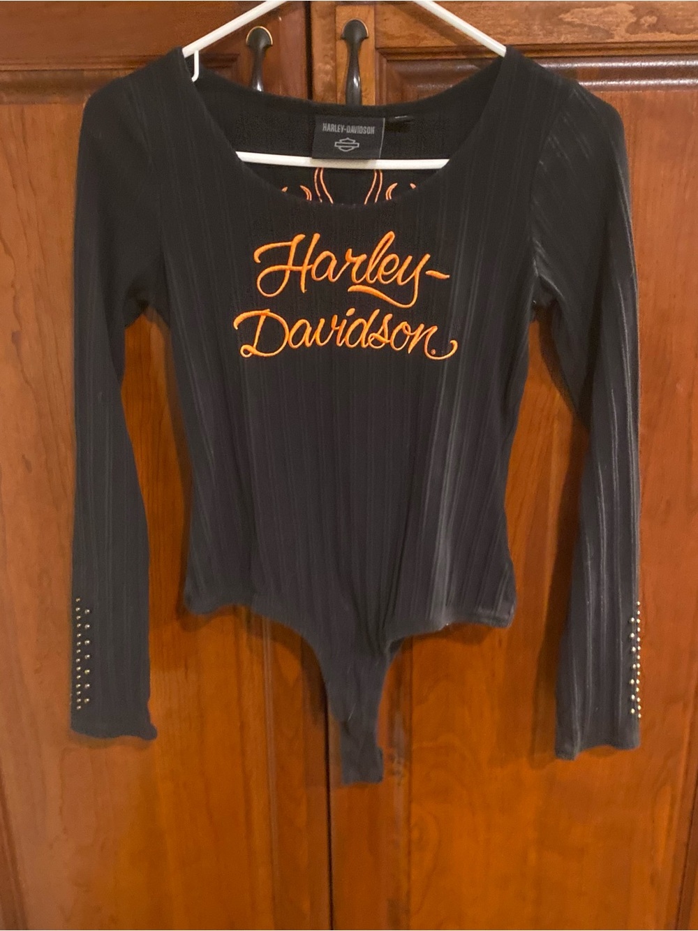 Harley Davidson fuel to flames long sleeve ribbed bodysuit